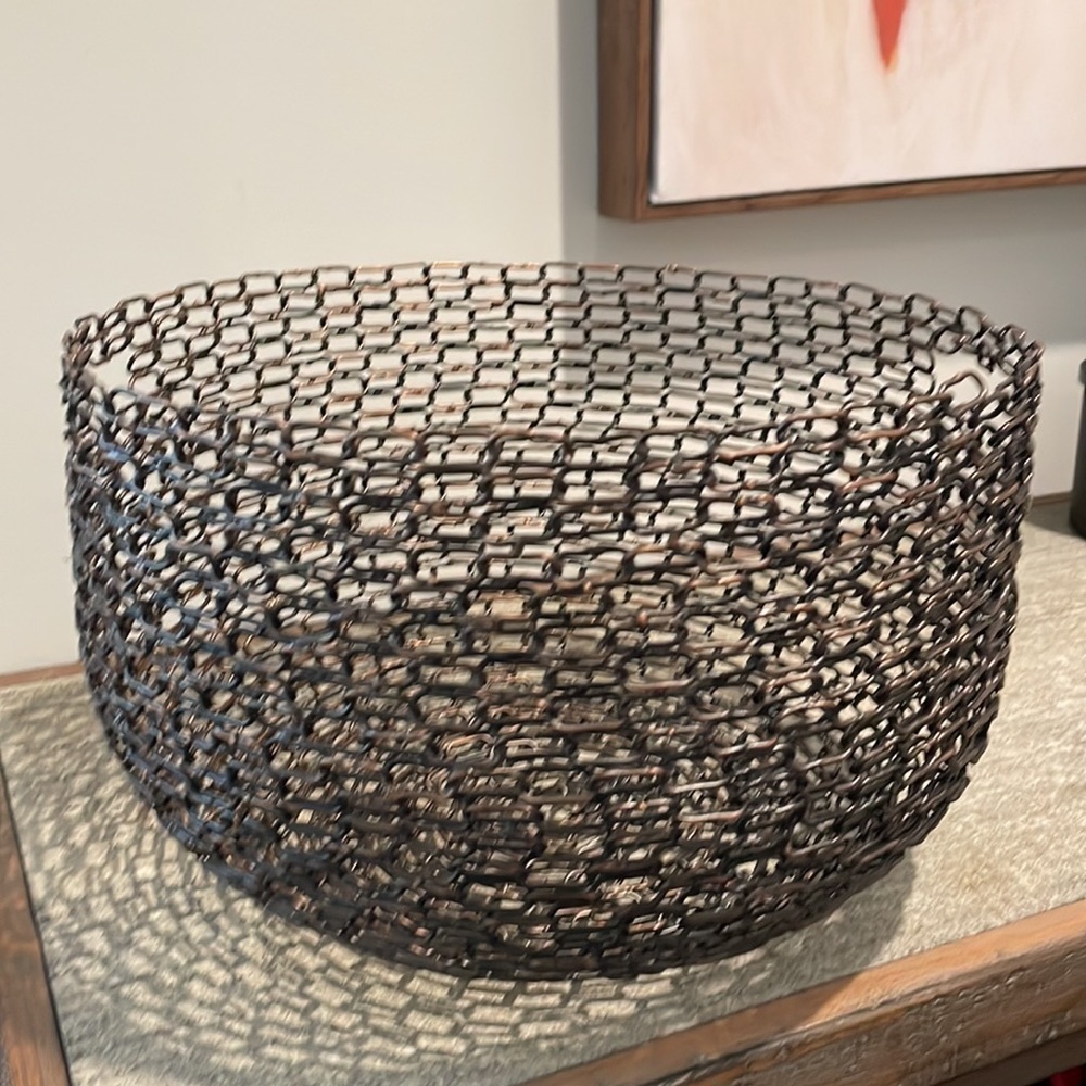 Decorative Wire Bowl Unique Accent Multi Use